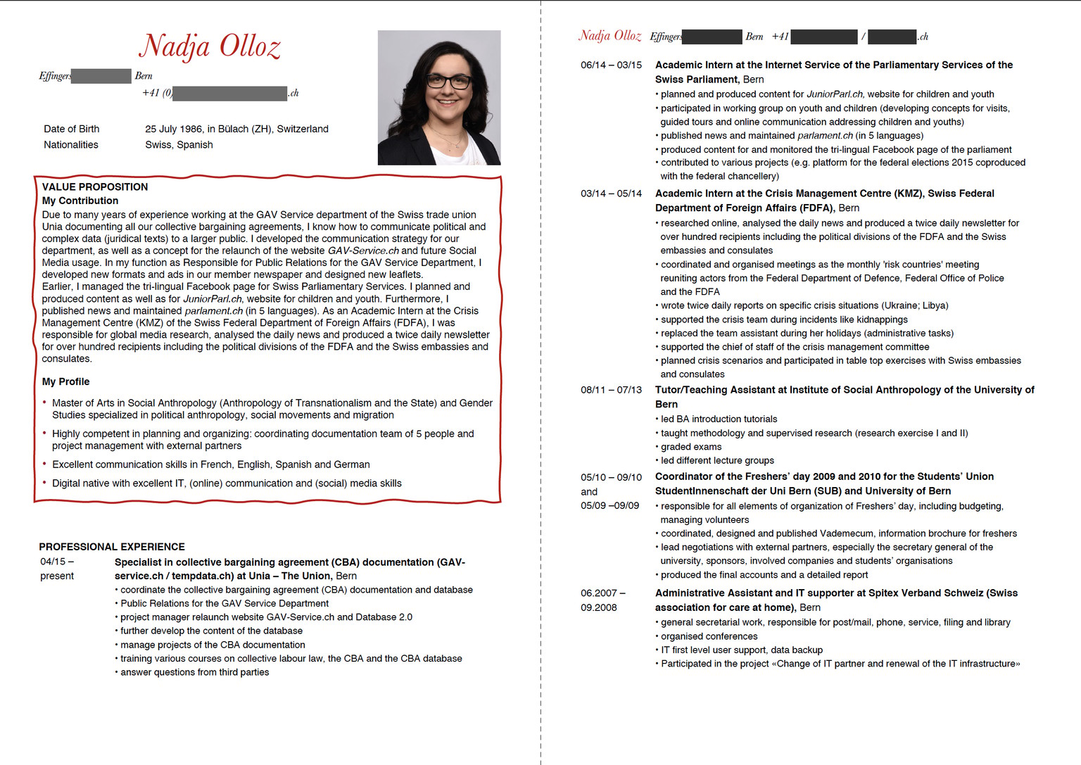 Redesign CV Résumé - image 1 - student project