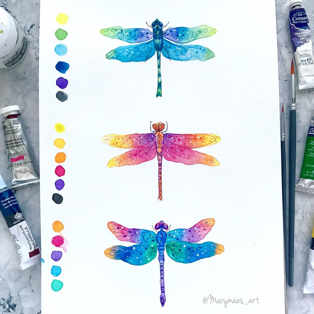 Vibrant Magical Dragonflies - image 1 - student project