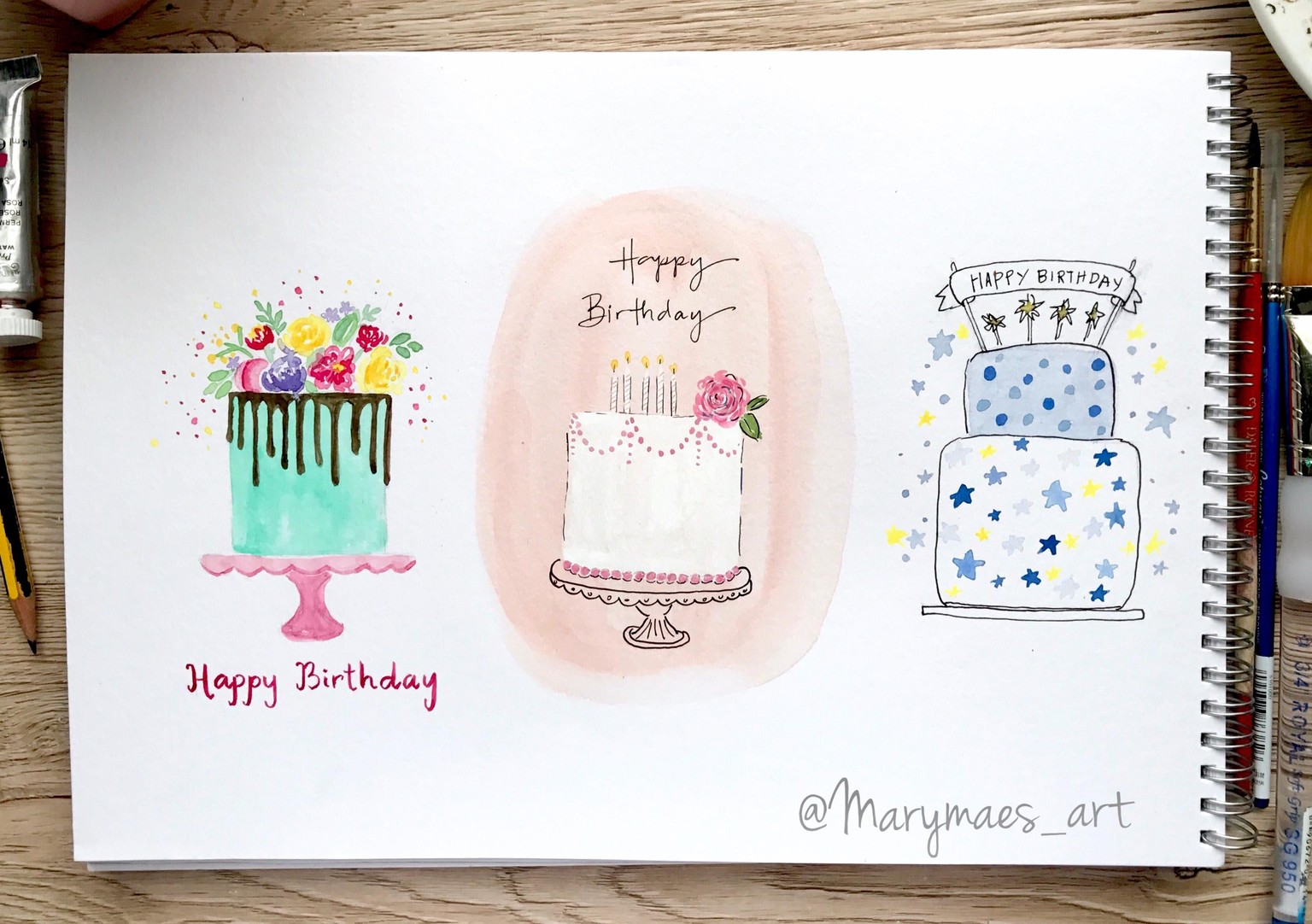 Birthday cakes 3 different styles - image 2 - student project