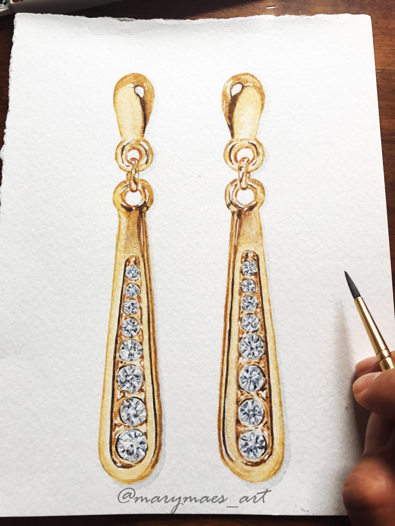 First Watercolour Jewelry! - image 5 - student project