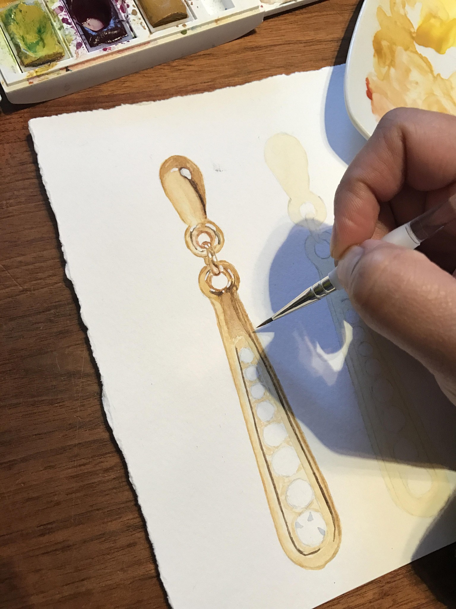First Watercolour Jewelry! - image 3 - student project