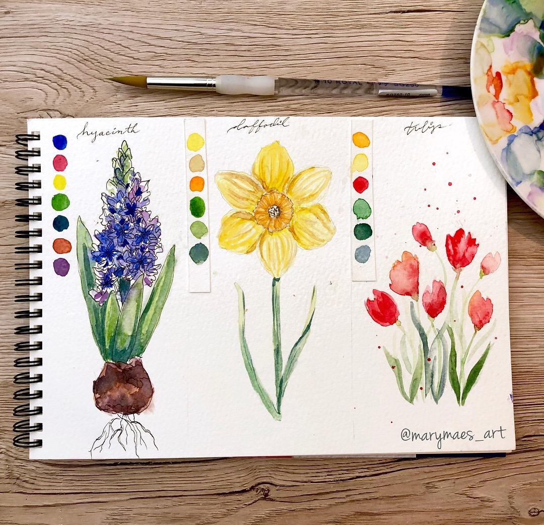 Spring flowers three ways - image 1 - student project
