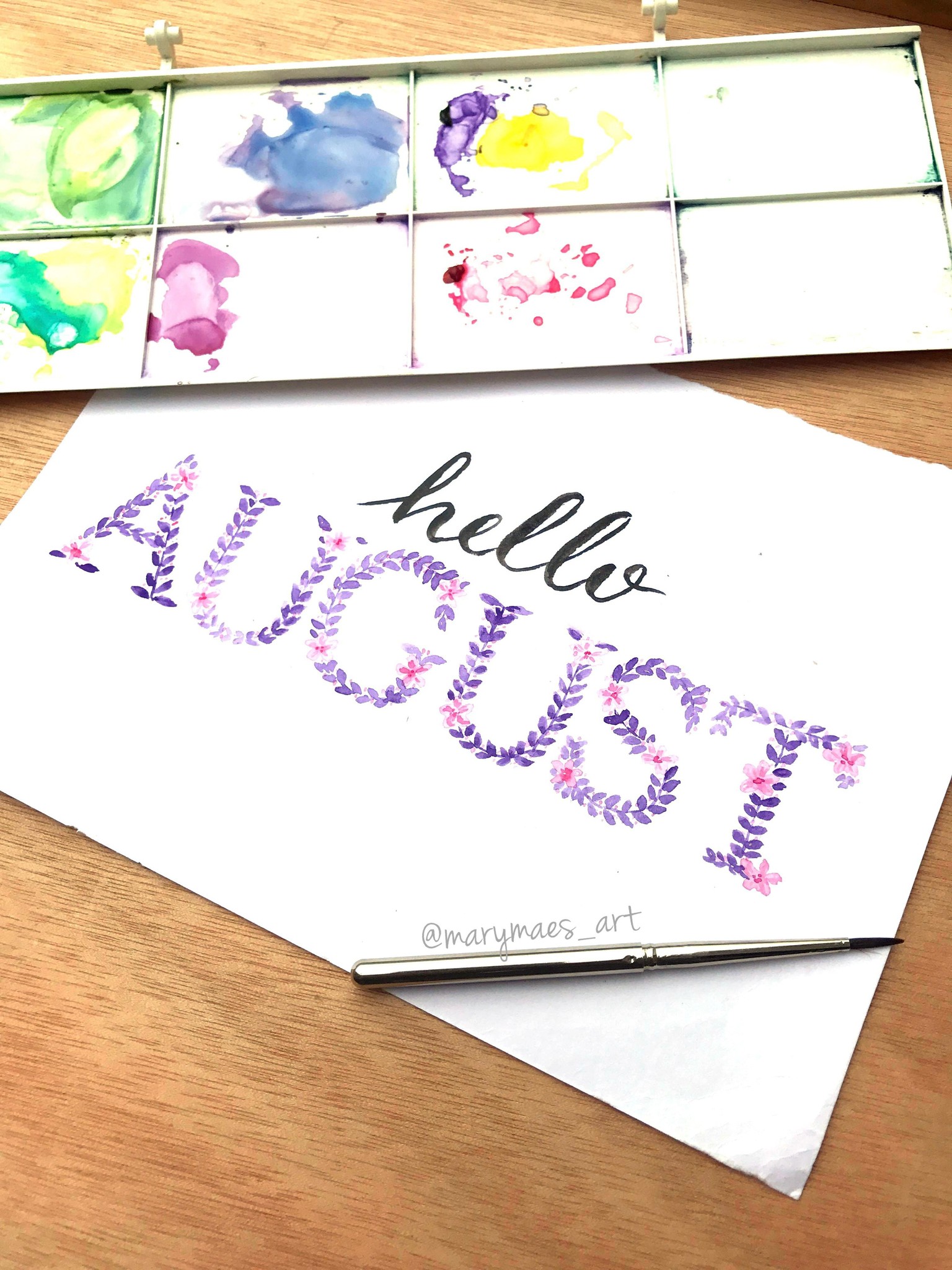 Hello August in Watercolor - image 1 - student project
