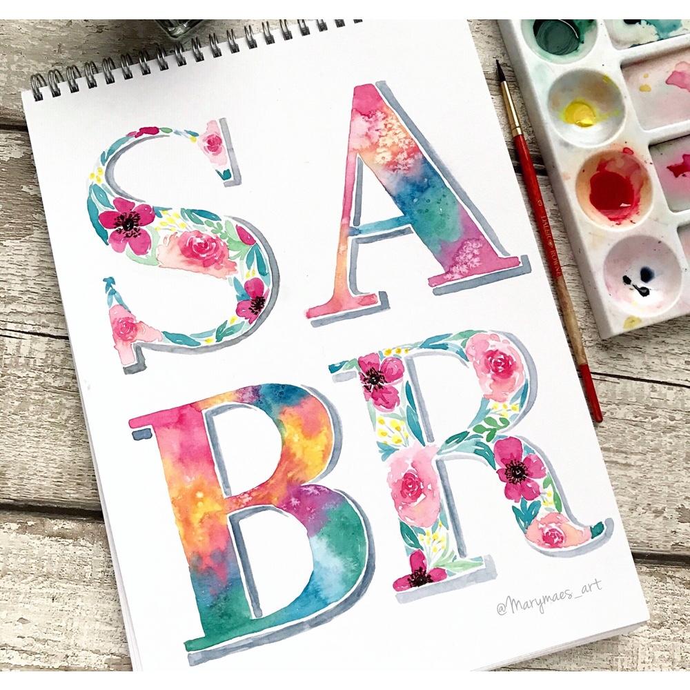 SABR watercolor font - image 1 - student project