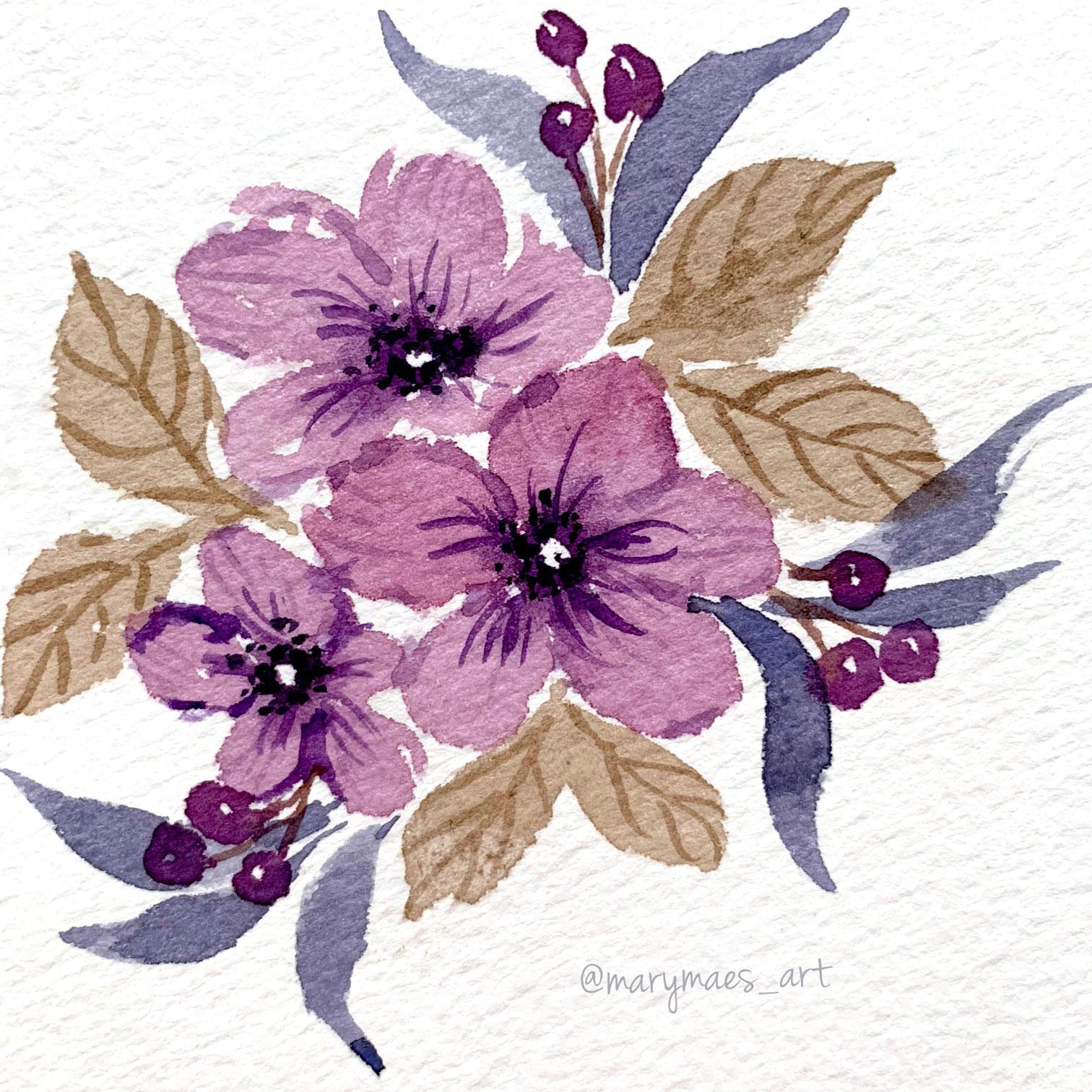 Basic Flowers in muted tones - image 1 - student project