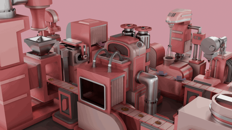The Cookie Factory project. Blender. Instructor: 3D Tudor - image 3 - student project