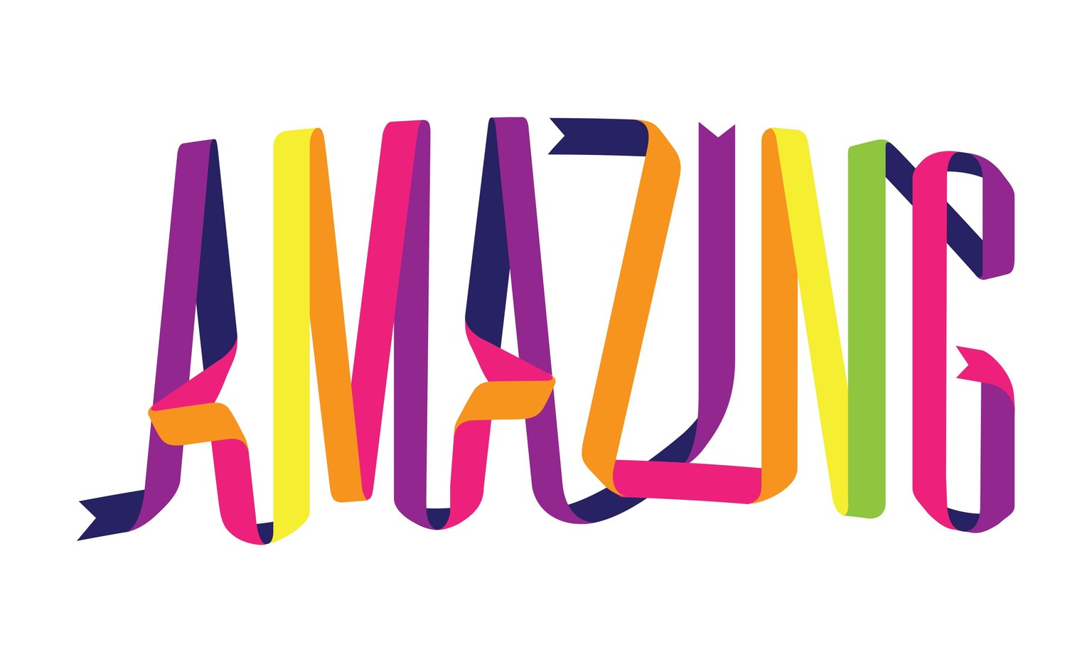 'Amazing' Ribbon Lettering - image 2 - student project