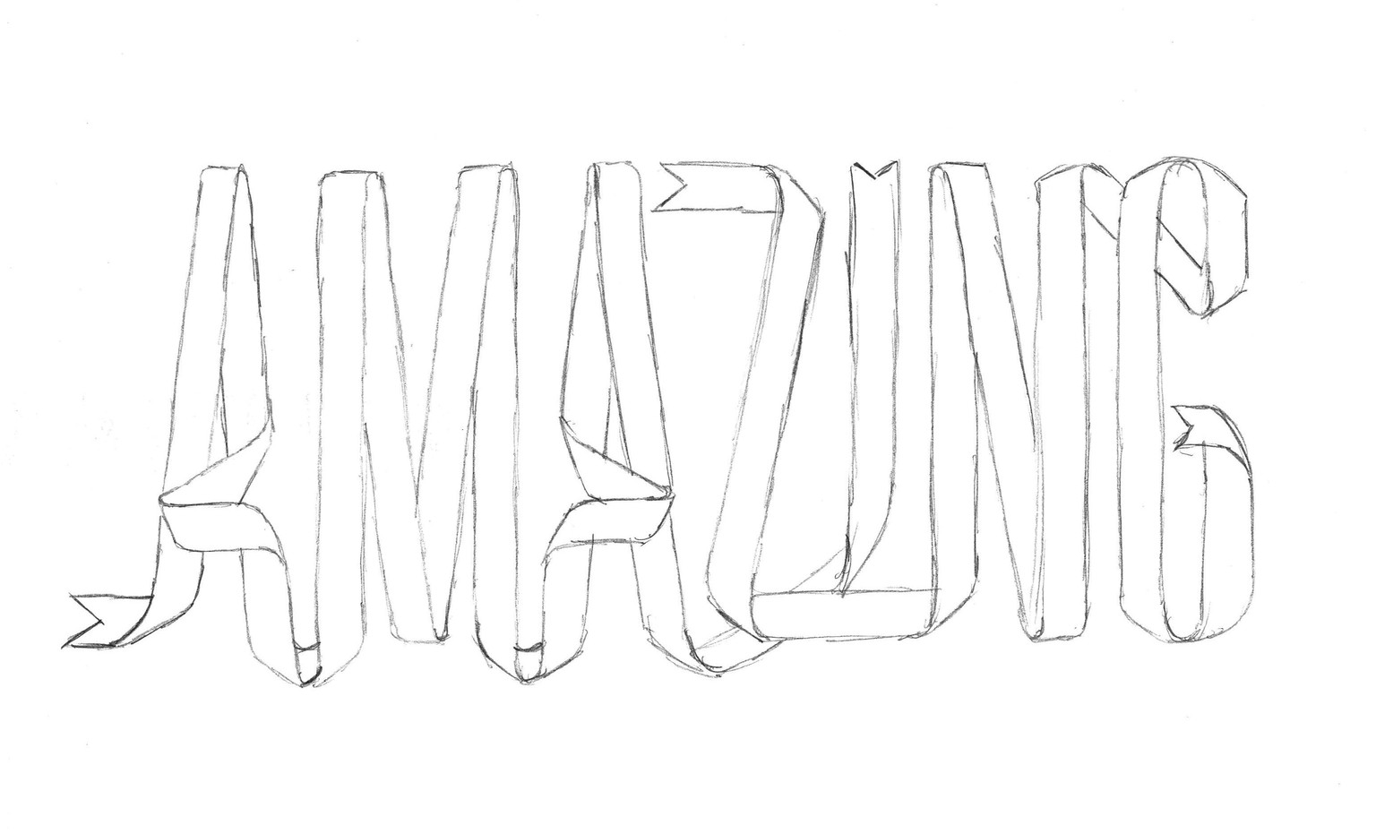 'Amazing' Ribbon Lettering - image 1 - student project