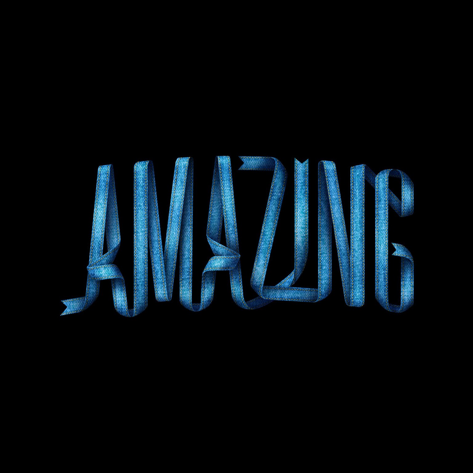'Amazing' Ribbon Lettering - image 4 - student project