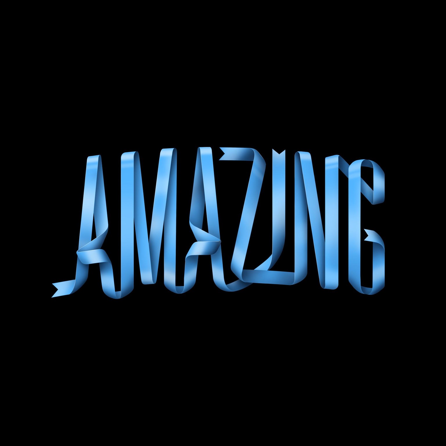 'Amazing' Ribbon Lettering - image 3 - student project