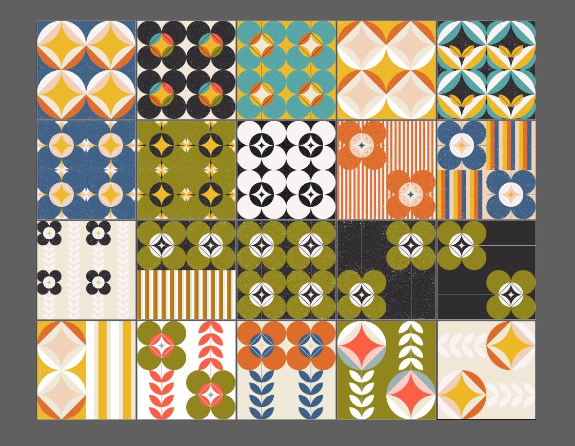 Retro inspired patterns - image 1 - student project