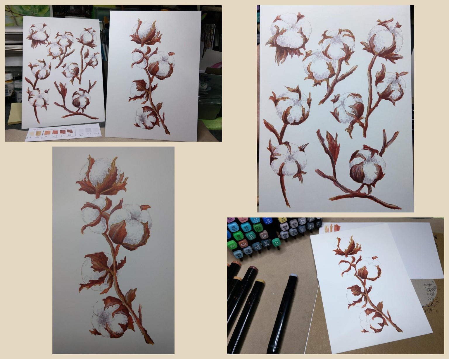 Markers: 100% Cotton (+Chinese Lantern Plant) - image 1 - student project