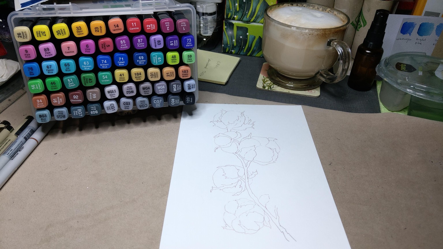 Markers: 100% Cotton (+Chinese Lantern Plant) - image 3 - student project