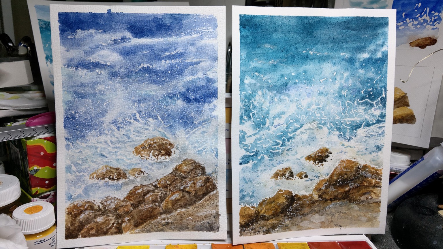 Ocean Waves in Watercolor - image 1 - student project