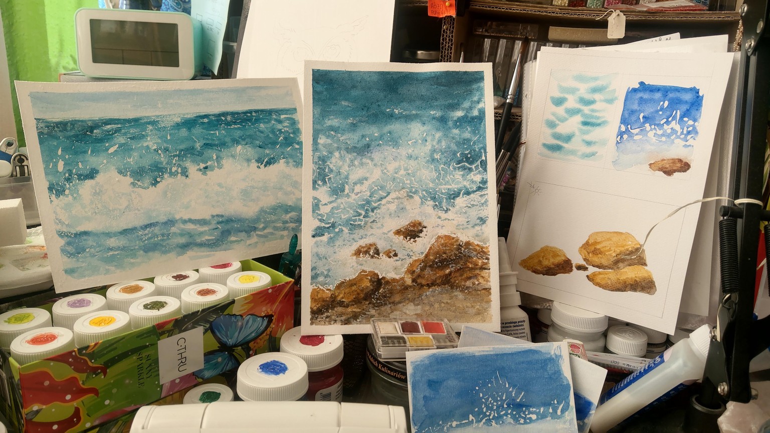 Ocean Waves in Watercolor - image 2 - student project