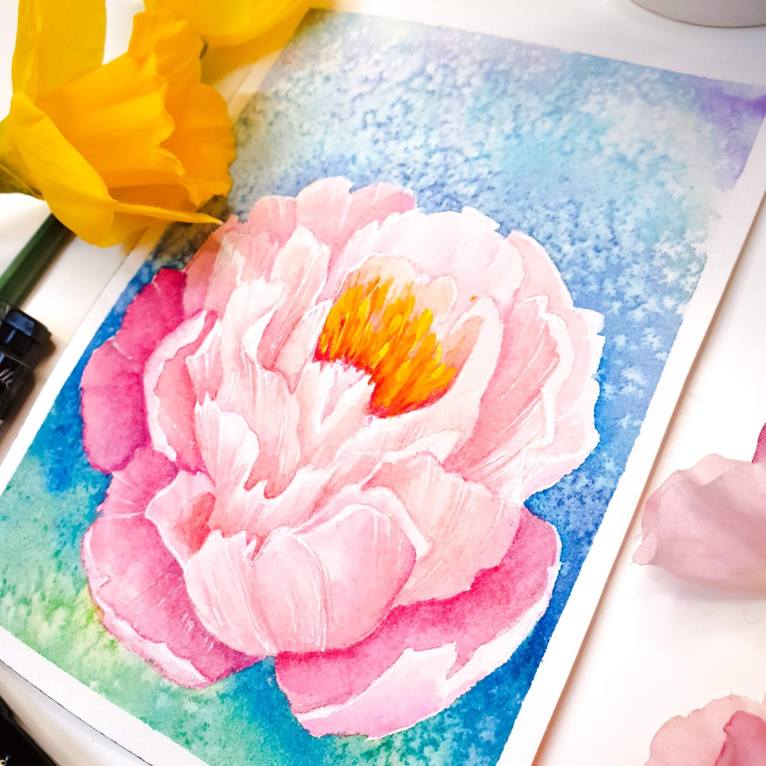 Peony painting - image 1 - student project