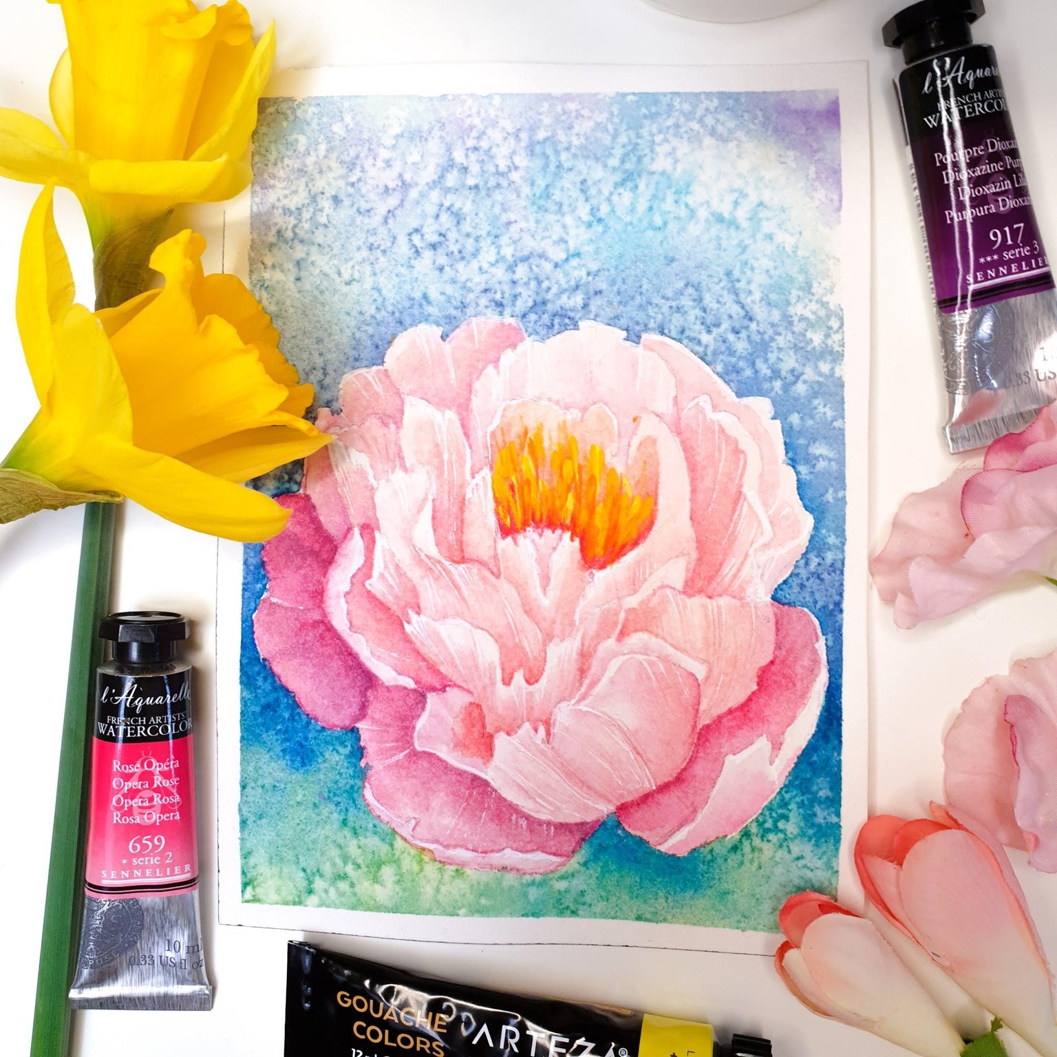 Peony painting - image 2 - student project