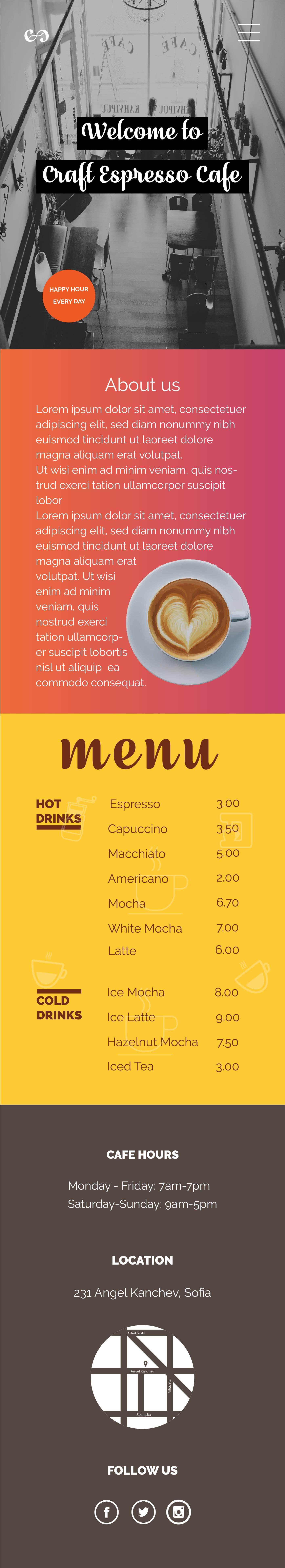Craft Espresso Cafe Project - image 2 - student project