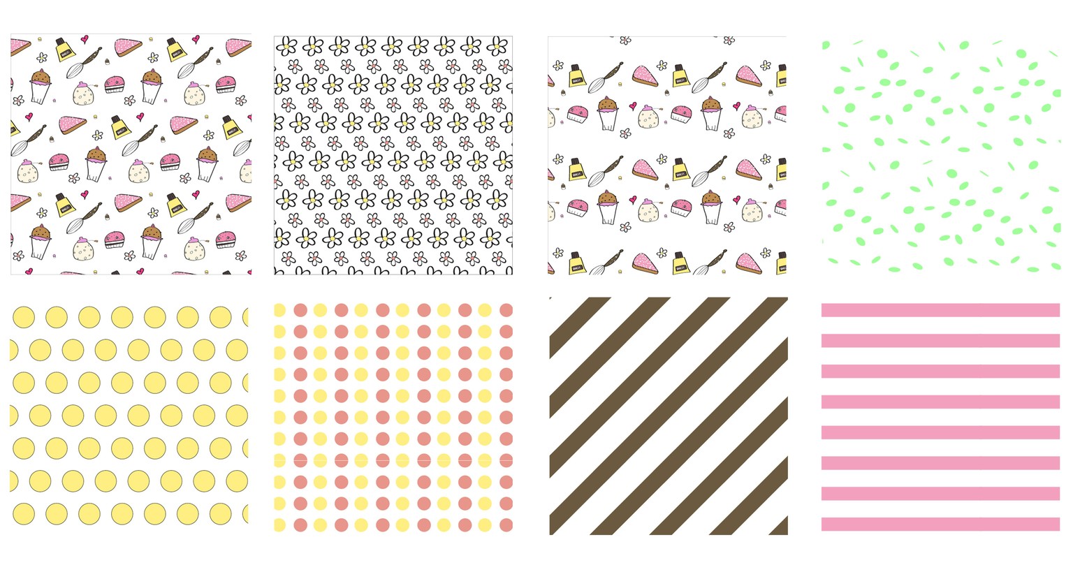 Colorful cupcake repeating pattern - image 1 - student project