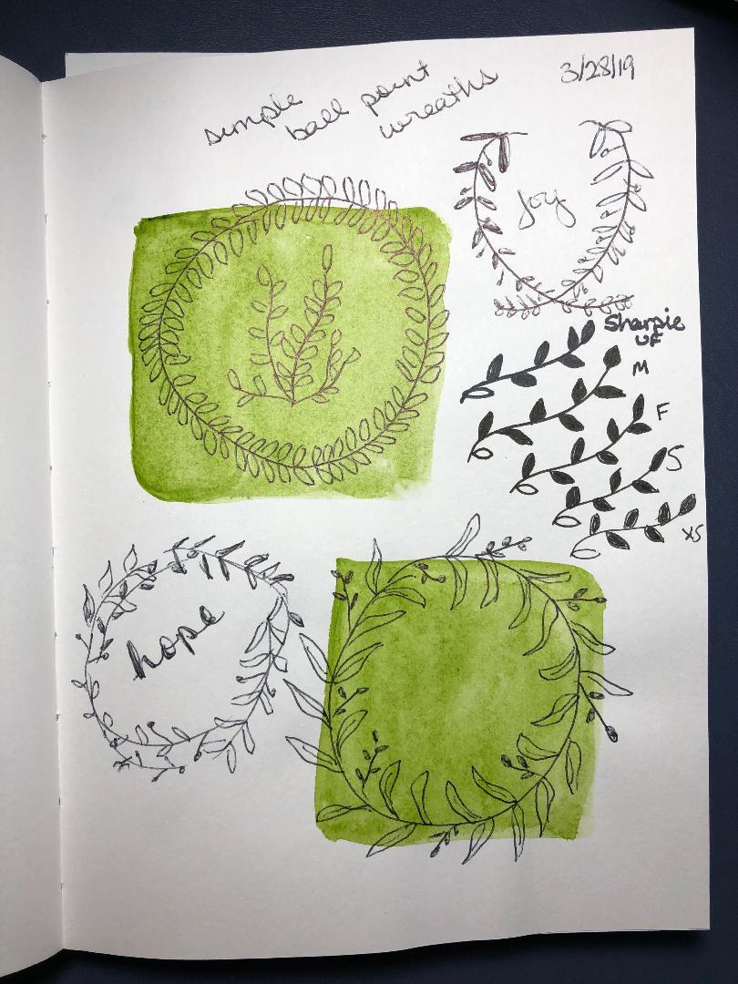 practice wreaths with a ballpoint pen - image 1 - student project