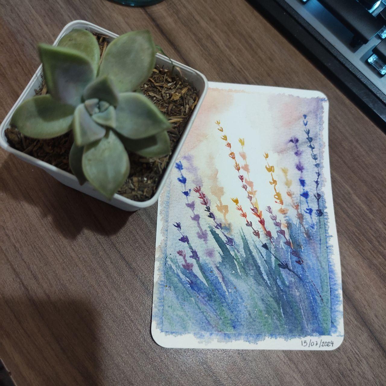 Watercolor Lavender : Mixing Basic Techniques for Colorful and Sunny Painting - image 2 - student project