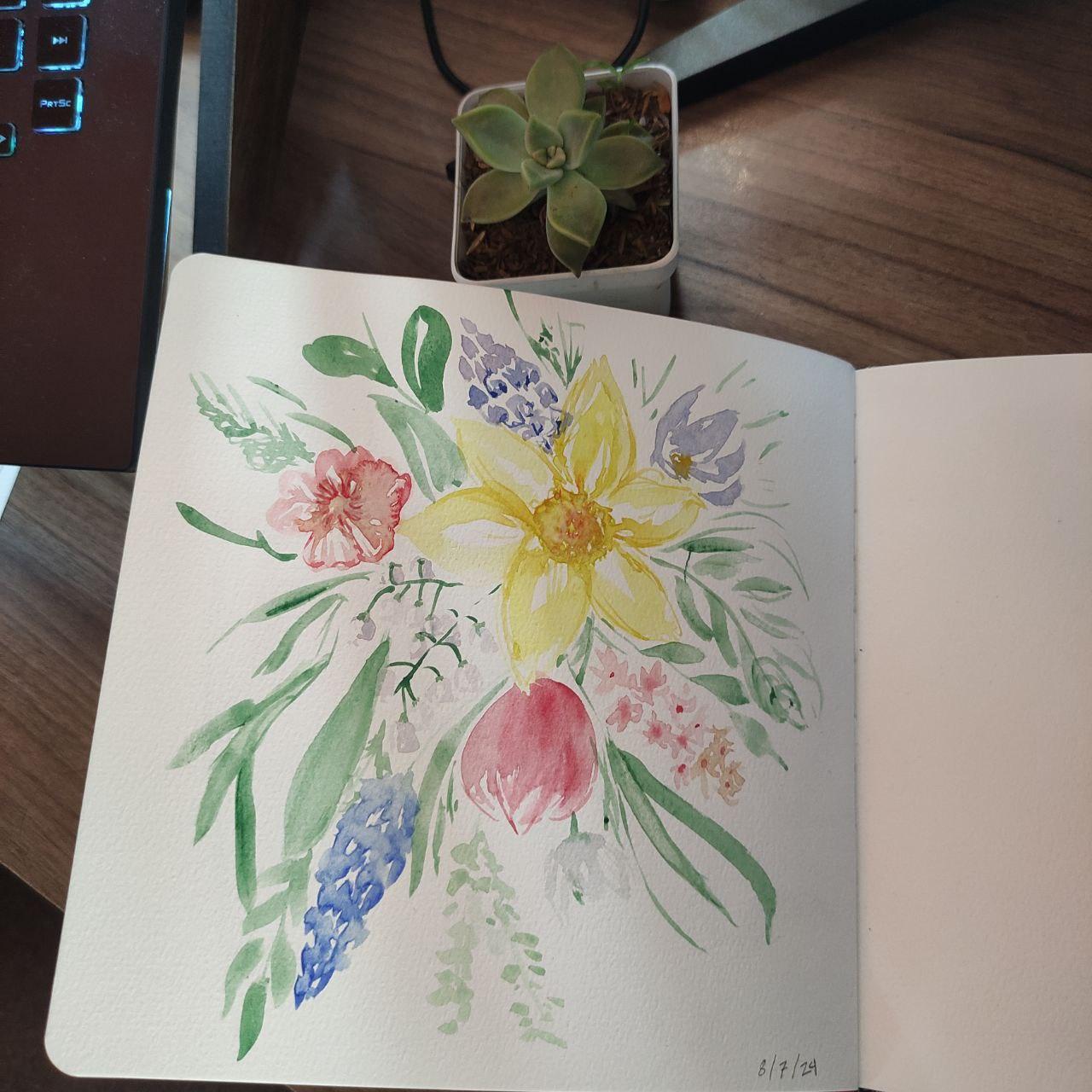 Easiest Watercolor Flowers Loose Style - image 4 - student project