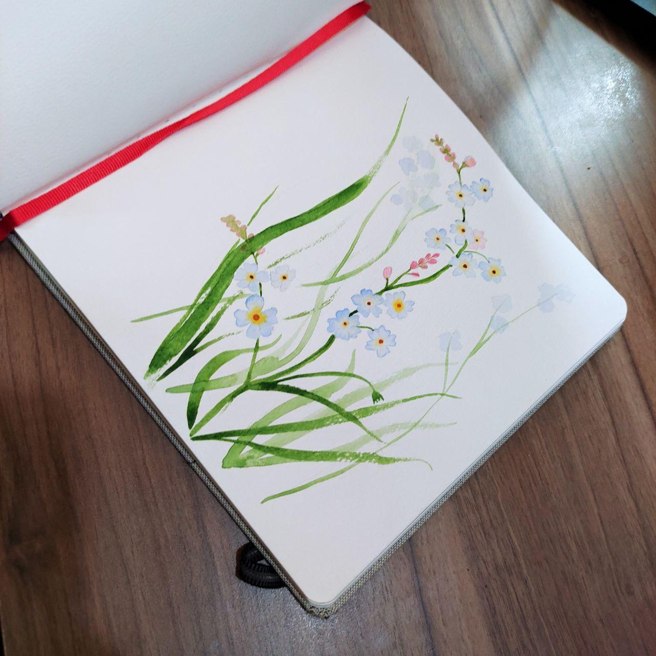 Painting Forget Me Fot Flowers - image 1 - student project