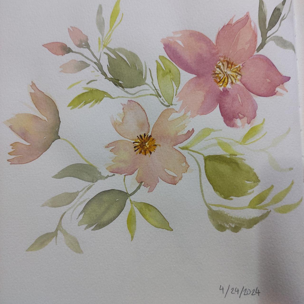 7-Day Watercolor Floral Challenge - image 6 - student project