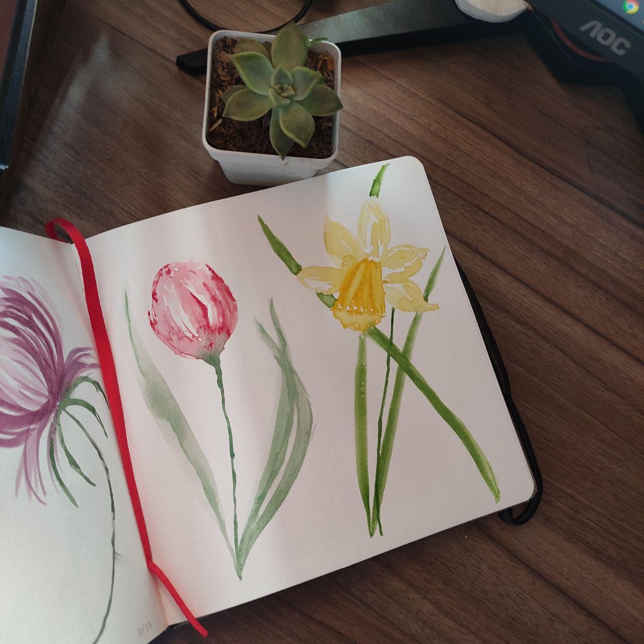 Easiest Watercolor Flowers Loose Style - image 1 - student project