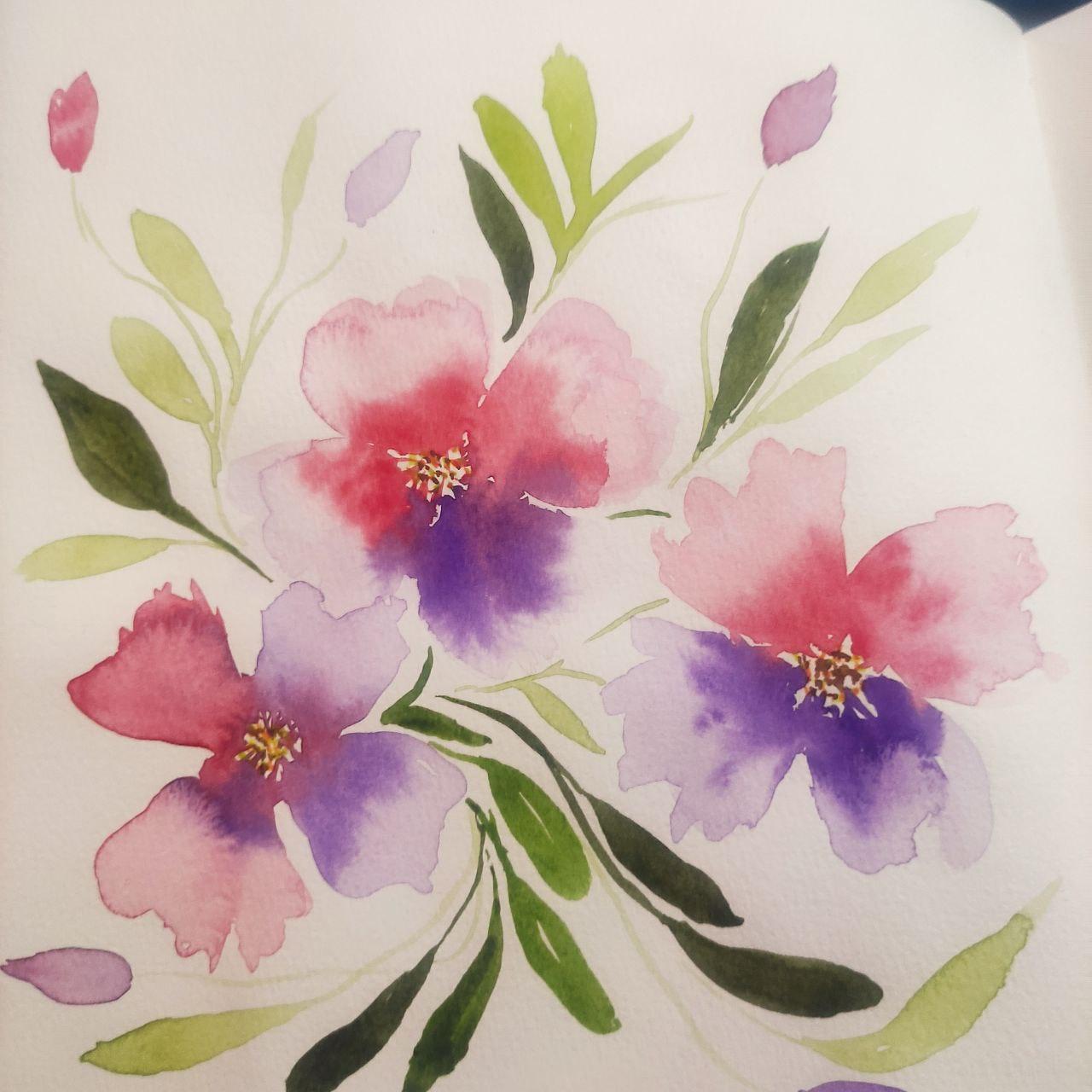 7-Day Watercolor Floral Challenge - image 4 - student project