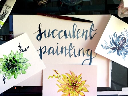 Desert Botanical: Succulent Watercolor Painting