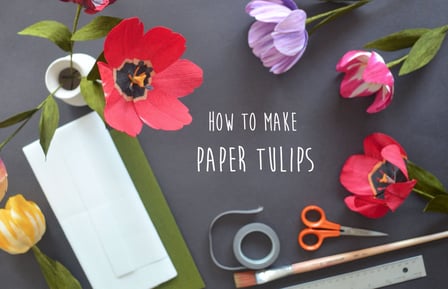 Paper Flowers: How To Make Crepe Paper Tulips