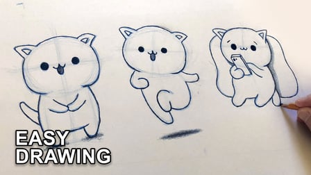 Como desenhar um coelhinho kawaii - Curso de Desenho - Eu que Desenhei