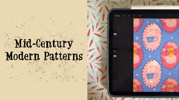 Designing Mid-Century Modern Tea Time Patterns in Procreate