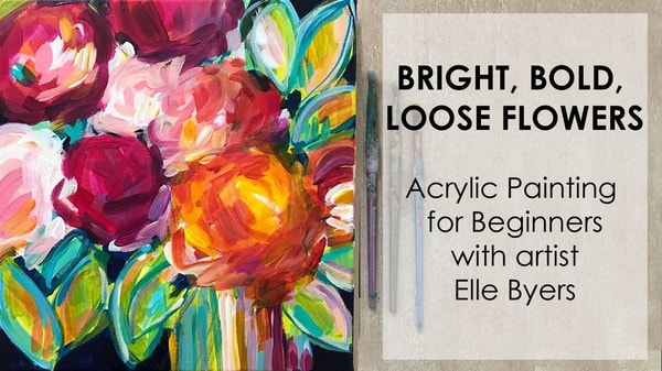 How to Paint Abstract Flowers with Acrylic Paint: Bright, Bold and Loose Flowers Painting Tutorial