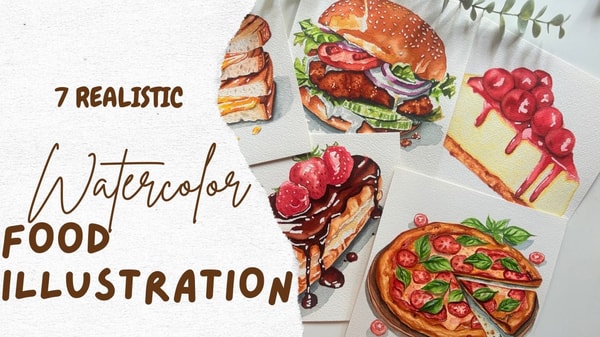 7 Day Watercolor Challenge - 7 Days of Realistic Watercolor Food Illustration