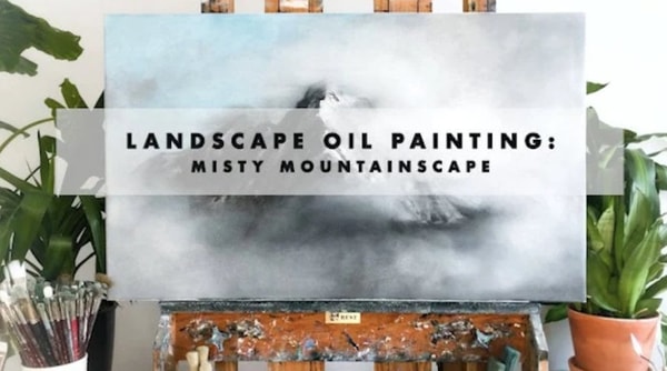 LANDSCAPE OIL PAINTING: MISTY MOUNTAIN