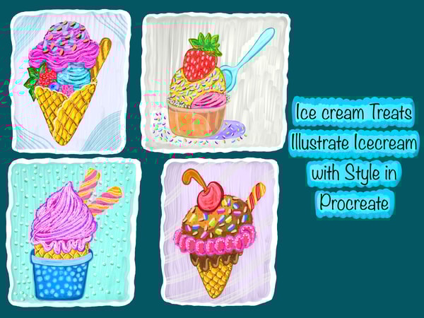 Ice cream Treats : Illustrate Ice cream with Style in Procreate