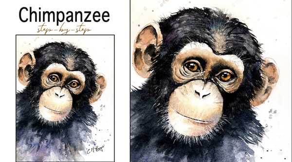 Watercolour Animal Painting: Chimpanzee Masterclass for All Levels