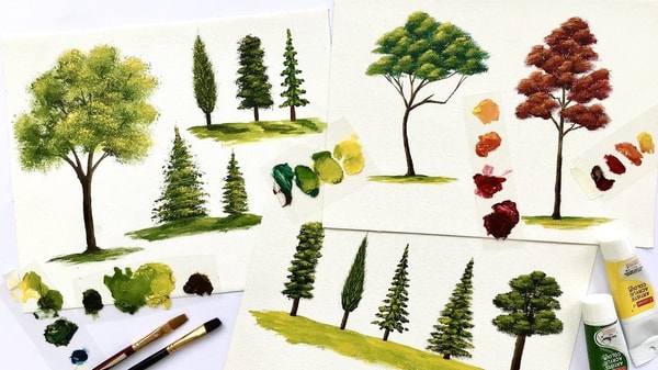 Let's paint TREES - Acrylic Painting for Beginners