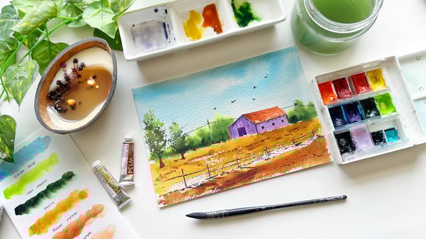 Easy Watercolor Landscape for Beginners: Paint a Countryside Scene