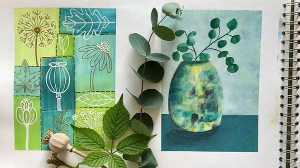 SLOW ART CHALLENGE: Stylised botanicals with colour choice and composition made easy.