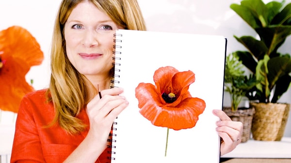 The 4-Step Method to Realistic Watercolor Painting: Paint a Red Poppy