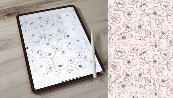 Planning a Floral Pattern in Adobe Fresco