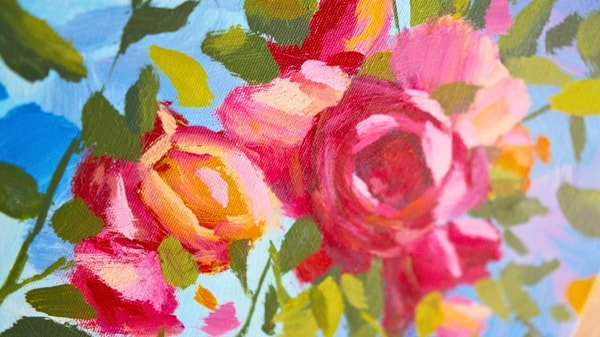 Abstract Acrylic Painting for Beginners: Create Bold Abstract Roses