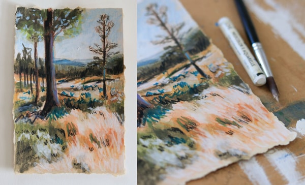 Casual Landscape Illustration - Mixed media drawing