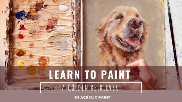 How to Paint a Golden Retriever in Acrylic Paint : A Step by Step Guide to Painting Golden Fur