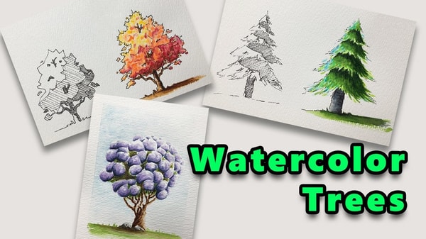 Paint Watercolor Trees - Watercolor Painting for Beginners