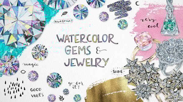 Watercolor Gems & Jewelry