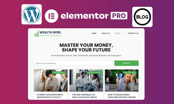 Create a Professional Blog Website with WordPress & Elementor Pro